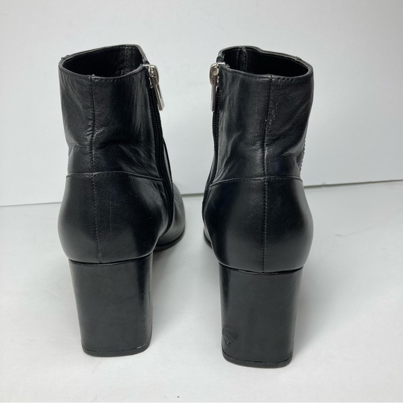 Via Spiga Black Leather Upper Ankle Boots Heeled 2.5" Size 8.5 Zip Closure - Picture 9 of 16